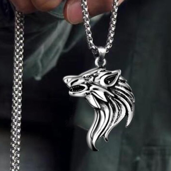 ❤️Viking wolf head fashion pendant necklace for women/men, N90201P182 - Picture 4 of 9